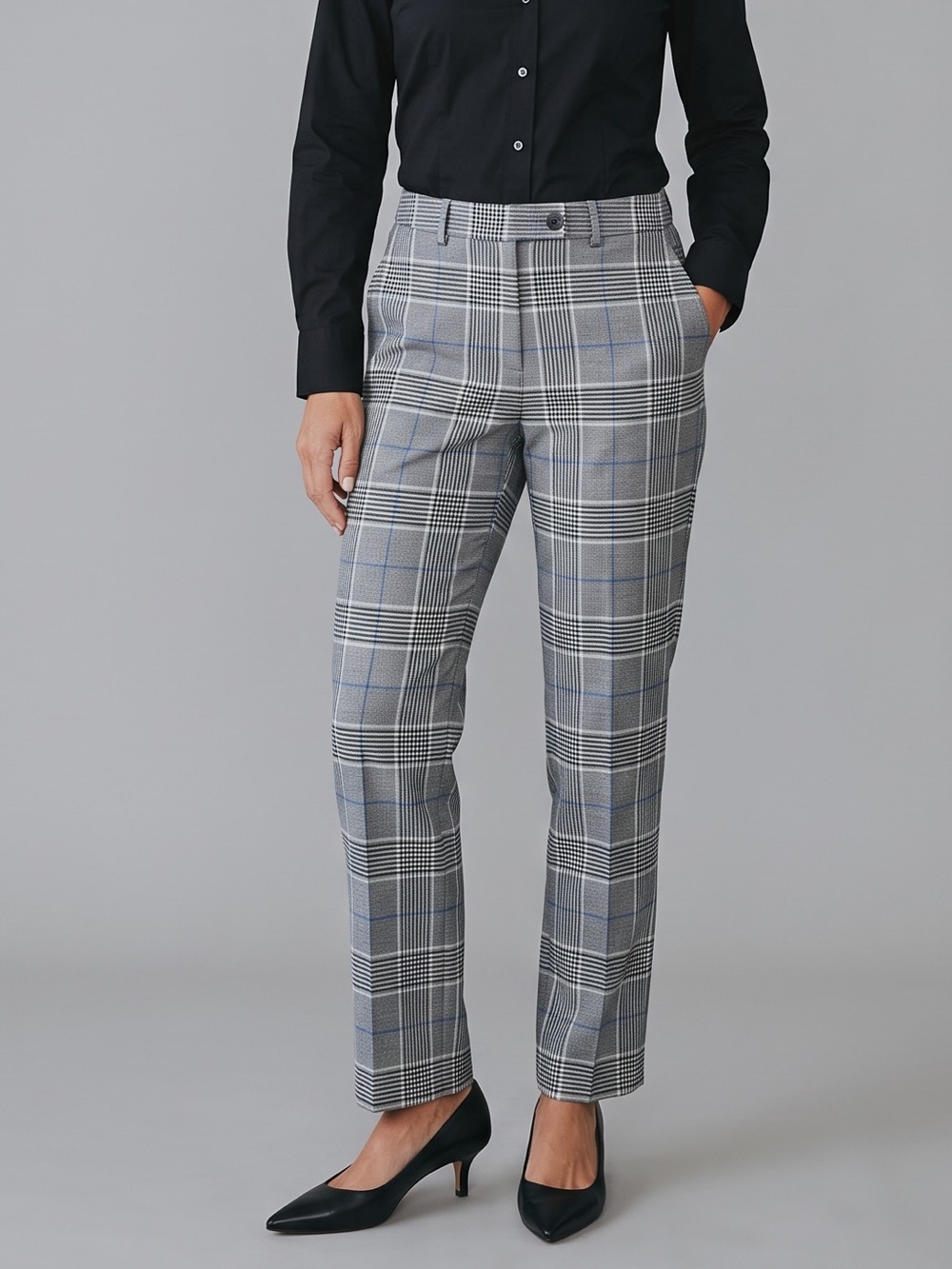 Banana Republic Avery Straight-Fit Plaid Ankle Pants Tailored Workwear Size 6R